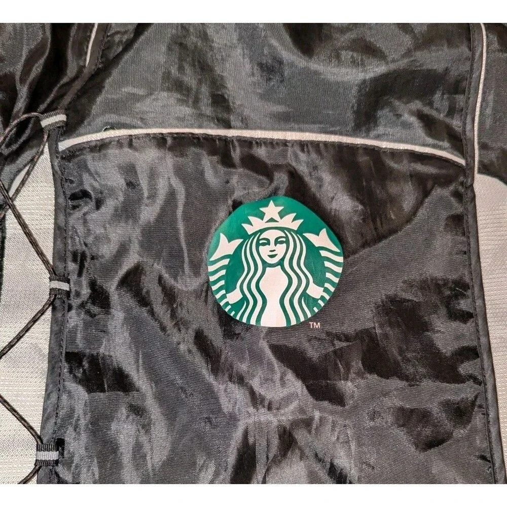 Starbucks Black Coffee Bag Cinch‎ Bag Drawstring Bag Latte Espresso Side Cord